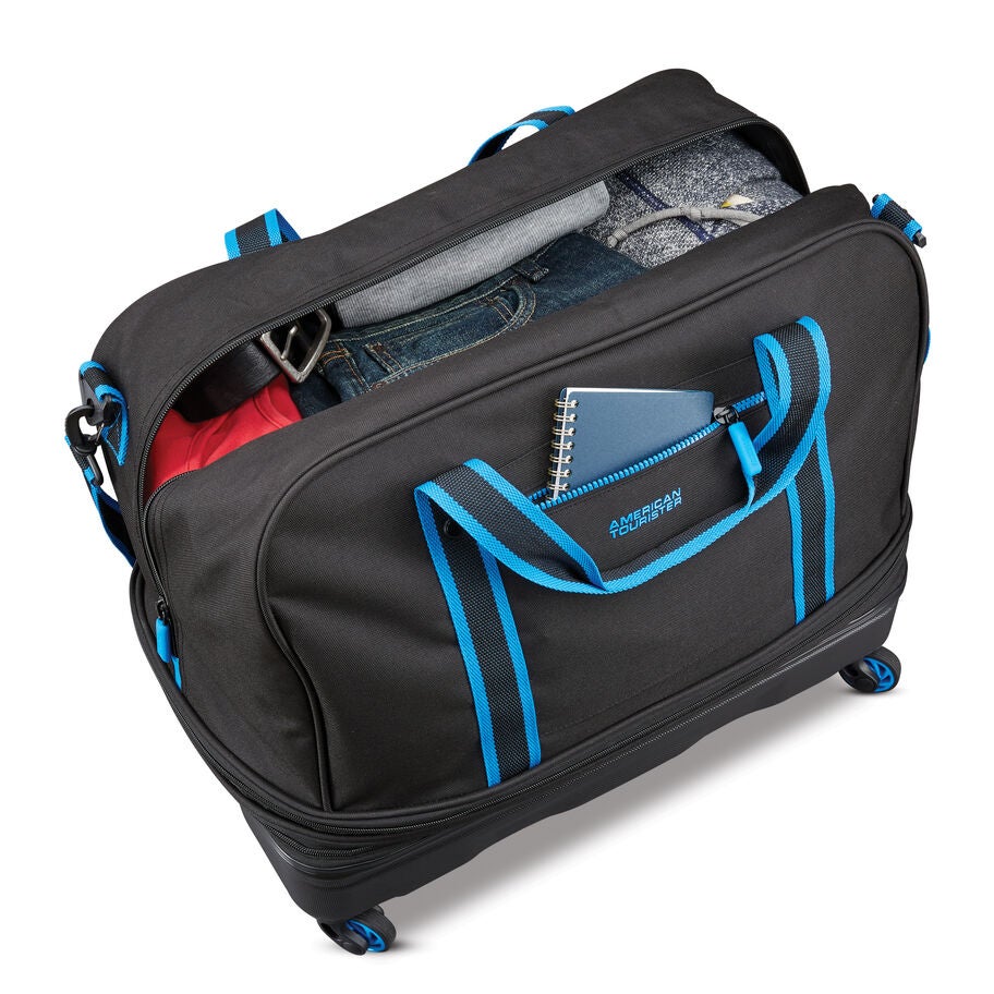 American Tourister EXO Hybrid Duffle in the color Black/Blue. image number 1